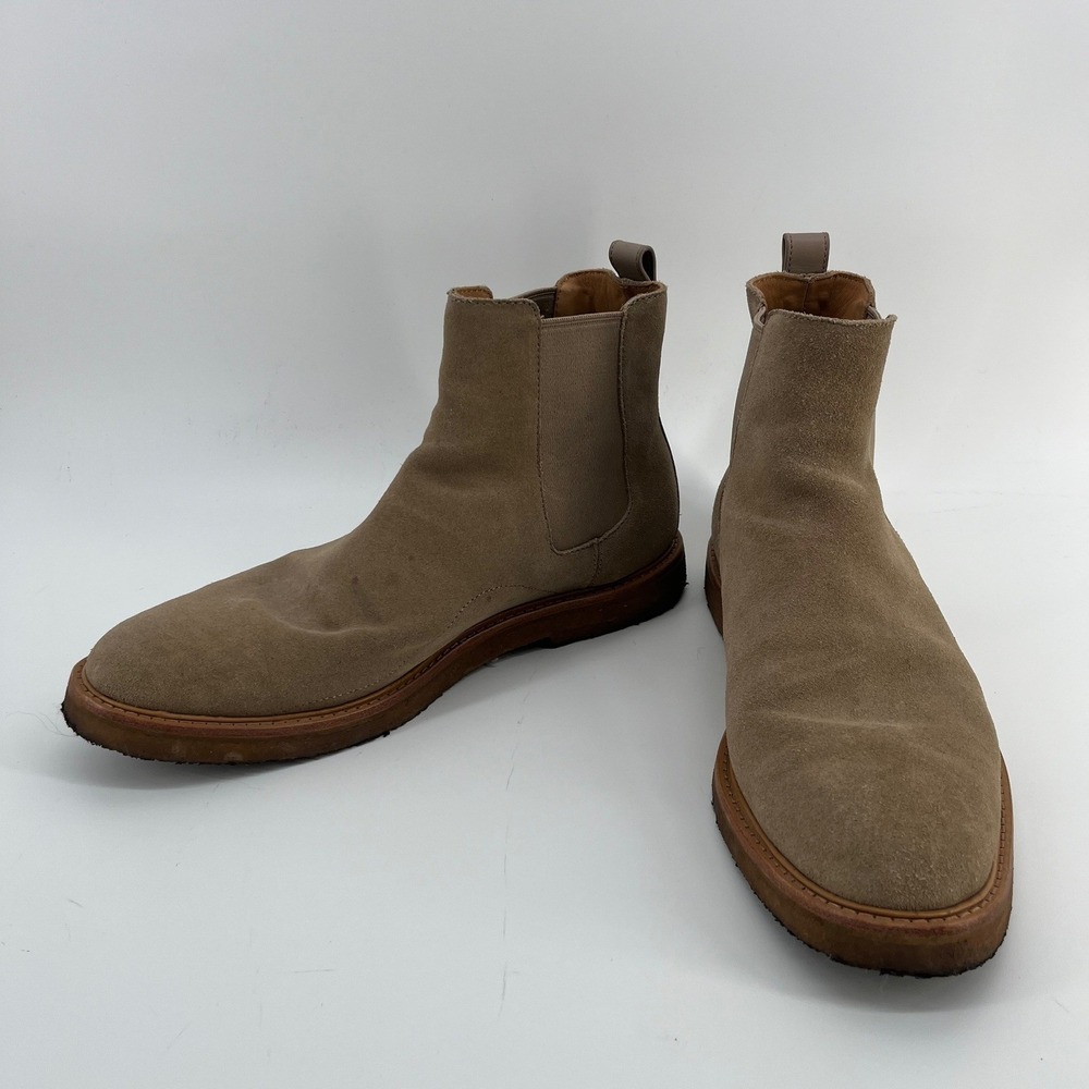 Coach Chelsea Boots Tan Suede G2290 Signature C Logo Mens Size 10D